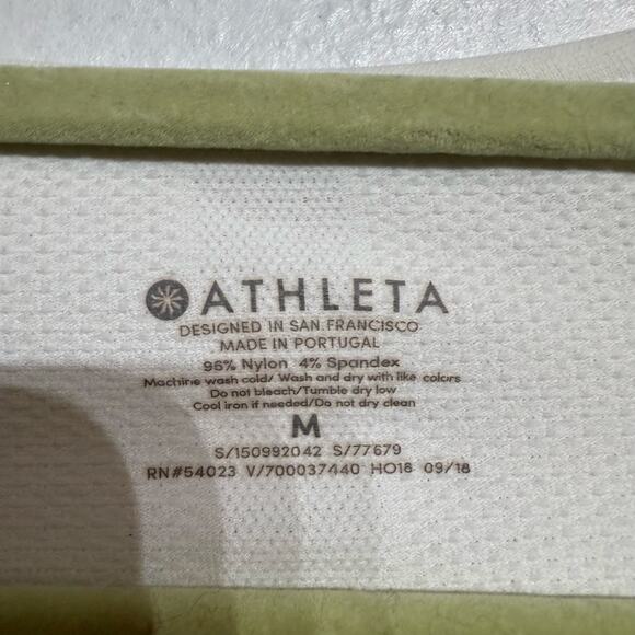 Athleta White Speedlight Seamless Ruched Long Sleeve Top Sz M - Picture 6 of 10